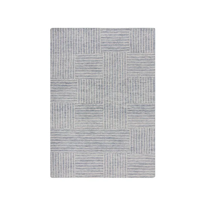 Dywan Wełniany Abstract Check Niebieski