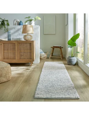 Dywan Wełniany Minerals Niebieski – ułożony na podłodze – pasuje do: do przedpokoju