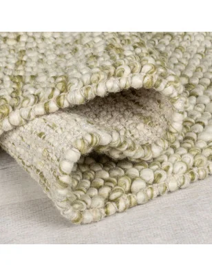 Dywan Wełniany Minerals Zielony – zbliżenie na teksturę – idealny do: do przedpokoju