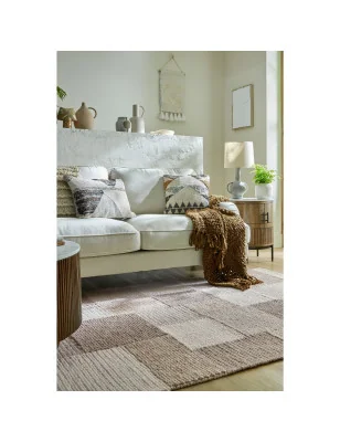 Dywan Wełniany Patchwork Minerals Natural – aranżacja w salonie
