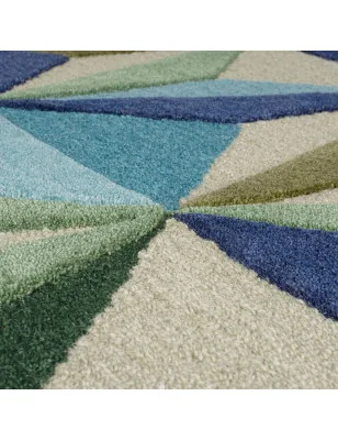 Dywan Wełniany illusion Reverie Niebieski – detal krawędzi dywanu