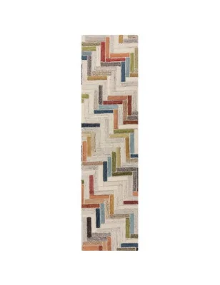 Dywan Wełniany Moda Russo Wielokolorowy – ułożony na podłodze – pasuje do: na korytarz