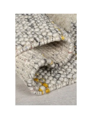 Dywan Wełniany Ramka Minerals Border Czarny/Kremowy – zbliżenie na teksturę – idealny do: do przedpokoju