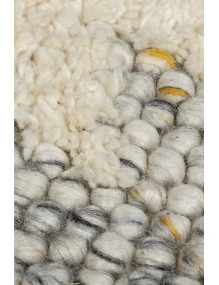 Dywan Wełniany Ramka Minerals Border Czarny/Kremowy – detal krawędzi dywanu