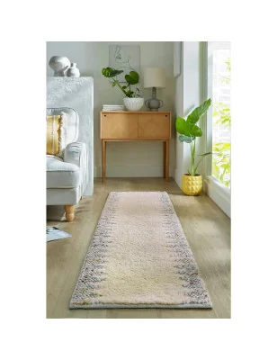 Dywan Wełniany Ramka Minerals Border Czarny/Kremowy – ułożony na podłodze – pasuje do: do przedpokoju