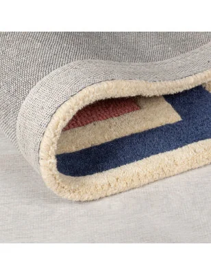 Dywan Wełniany illusion Retro Blocks Wielokolorowy – aranżacja w salonie