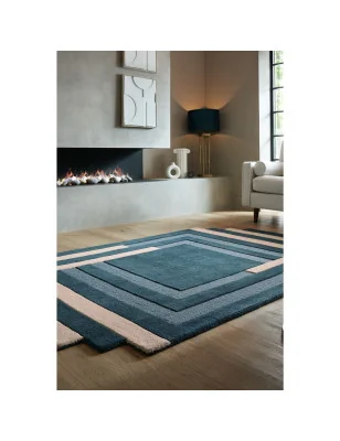 Dywan Wełniany Abstract Labyrinth Shaped Zielony – aranżacja w salonie