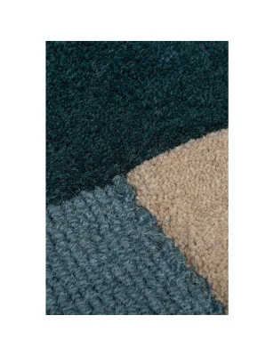 Dywan Wełniany Abstract Labyrinth Shaped Zielony – detal krawędzi dywanu