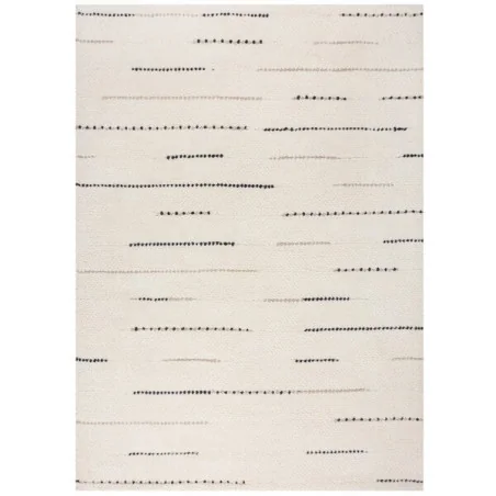 Dywan Wełniany Dottie Linear Czarny/Biały – widok ogólny – wzór skandynawski