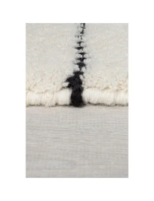 Dywan Wełniany Dottie Linear Czarny/Biały – widok z góry