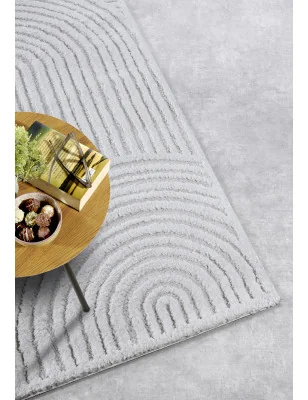 Dywan Nowoczesny Geometryczny Chappe Gallery 106092 Krem Biały – aranżacja w salonie