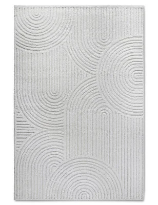 Dywan Nowoczesny Geometryczny Chappe Gallery 106092 Krem Biały – ułożony na podłodze – pasuje do: na korytarz