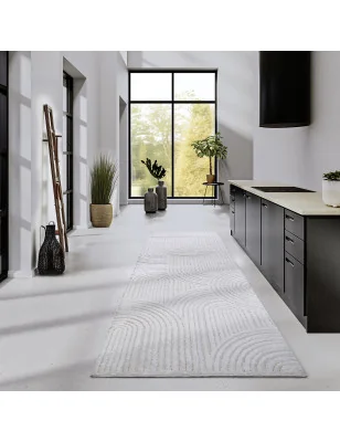 Dywan Nowoczesny Geometryczny Chappe Gallery 106092 Krem Biały – nowoczesny design z bliska – styl 3d