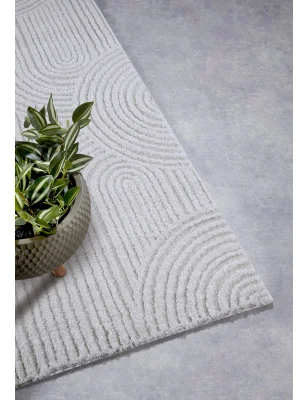 Dywan Nowoczesny Geometryczny Chappe Gallery 106092 Krem Biały – nowoczesny design z bliska – styl 3d